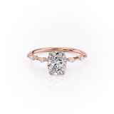 2.0 CT Elongated Cushion Cut Solitaire Dainty Pave Moissanite Engagement Ring 12