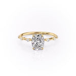 2.0 CT Elongated Cushion Cut Solitaire Dainty Pave Moissanite Engagement Ring 11