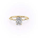 2.0 CT Elongated Cushion Cut Solitaire Dainty Pave Moissanite Engagement Ring 11