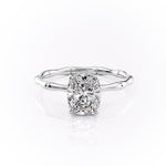 2.0 CT Cushion Cut Solitaire Hidden Halo Setting Moissanite Engagement Ring 10