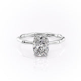 2.0 CT Cushion Cut Solitaire Hidden Halo Setting Moissanite Engagement Ring 10