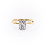2.0 CT Cushion Cut Solitaire Hidden Halo Setting Moissanite Engagement Ring 11