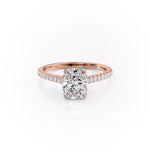 2.0 CT Elongated Cushion Cut Hidden Halo Pave Setting Moissanite Engagement Ring 12