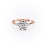 2.0 CT Elongated Cushion Cut Hidden Halo Moissanite Engagement Ring 12