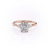 2.0 CT Elongated Cushion Cut Hidden Halo Moissanite Engagement Ring 12