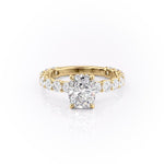2.0 CT Elongated Cushion Cut Hidden Halo Pave Moissanite Engagement Ring 11