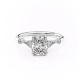 2.0 CT Elongated Cushion Cut Hidden Halo Moissanite Engagement Ring 1