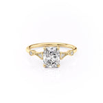 2.0 CT Elongated Cushion Cut Hidden Halo Moissanite Engagement Ring 11