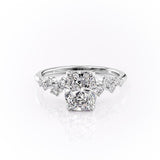 2.0 CT Cushion Cut Hidden Halo Unique Pave Setting Moissanite Engagement Ring 10