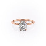 2.0 CT Elongated Cushion Cut Solitaire Hidden Halo Setting Moissanite Engagement Ring 11