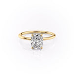 2.0 CT Elongated Cushion Cut Solitaire Hidden Halo Setting Moissanite Engagement Ring 10