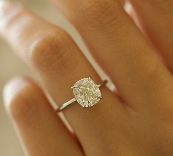 2.70 CT Elongated Cushion Cut Solitaire Moissanite Engagement Ring 2