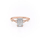 1.91 CT Emerald Cut Solitaire Milgrain Pave Set Moissanite Engagement Ring 12