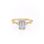1.91 CT Emerald Cut Solitaire Milgrain Pave Set Moissanite Engagement Ring 11