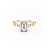 1.91 CT Emerald Cut Solitaire Milgrain Pave Set Moissanite Engagement Ring 11