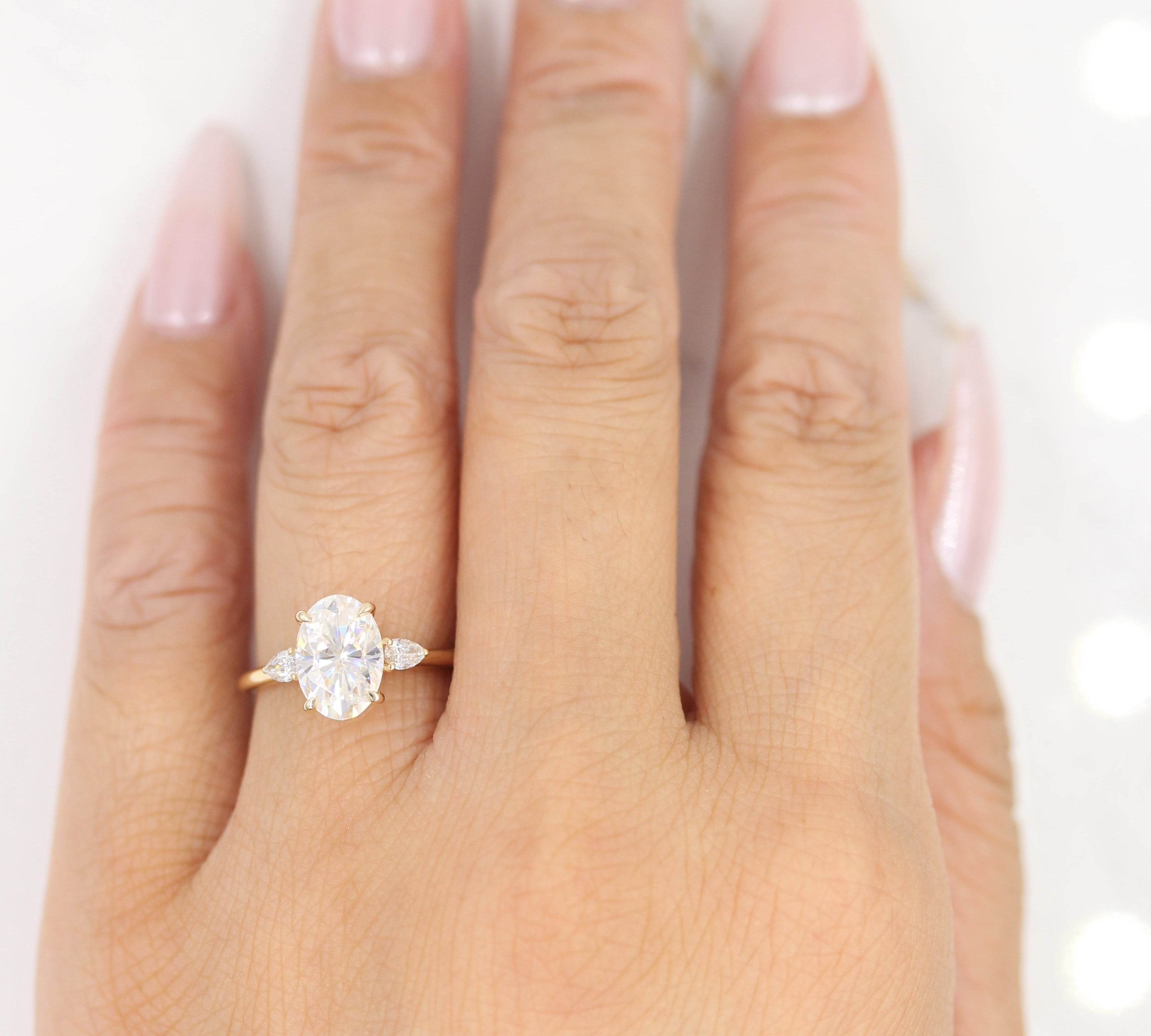 3.75 CT Oval Cut Three Stone Moissanite Engagement Ring 3