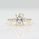 3.75 CT Oval Cut Three Stone Moissanite Engagement Ring 1