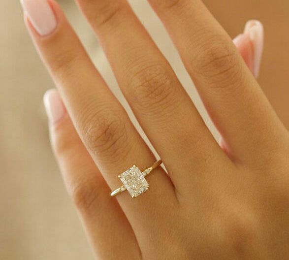 2.43 CT Radiant Cut Solitaire Style Moissanite Engagement Ring 1