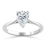 0.75 CT Pear Cut Solitaire Moissanite Engagement Ring 2