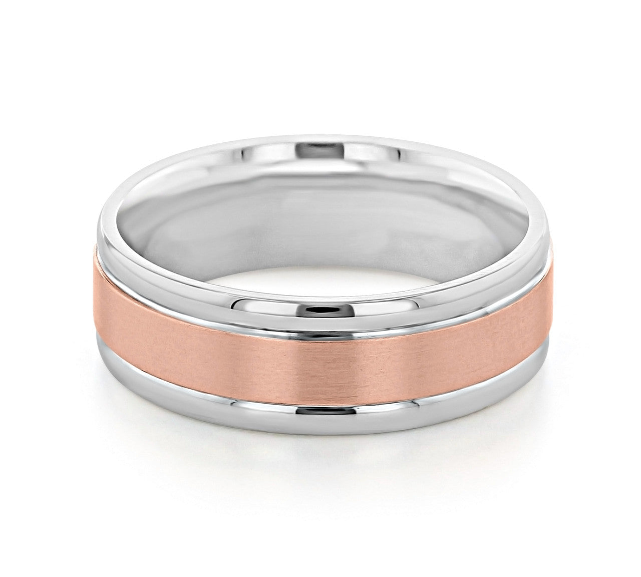 Two Tone Brushed Finish Men's Wedding band 2