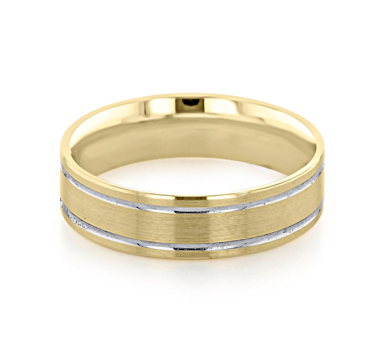 Classic Men's Wedding Band With Brushed Finish Metal 3