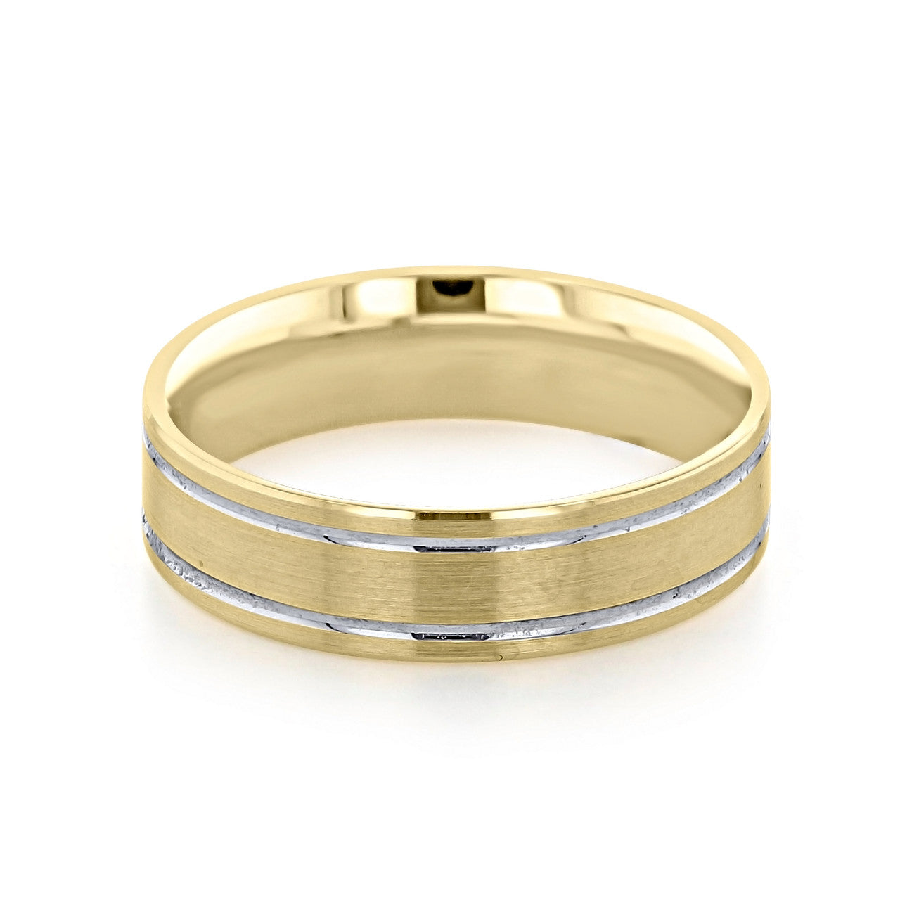 Classic Men's Wedding Band With Brushed Finish Metal 3