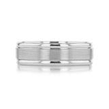 Satin-Finish White Gold Classic Men's Band 3