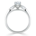 1.0 CT Pear Cut Moissanite Three Stone Engagement Ring 2
