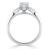 1.0 CT Pear Cut Moissanite Three Stone Engagement Ring 2