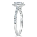 1.0 CT Radiant Cut Halo Pave Setting Moissanite Engagement Ring 3