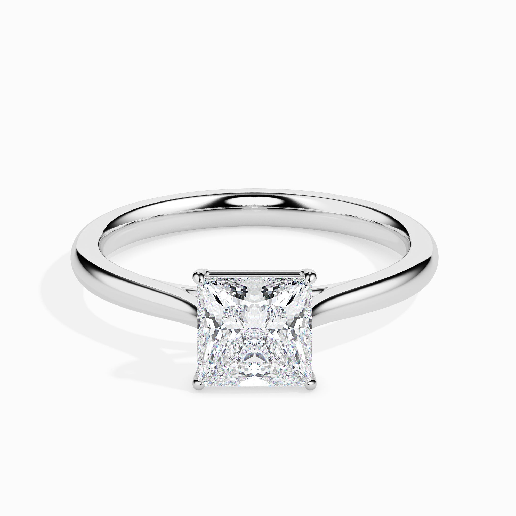1 CT Princess Solitaire CVD F/VS Diamond Engagement Ring 1
