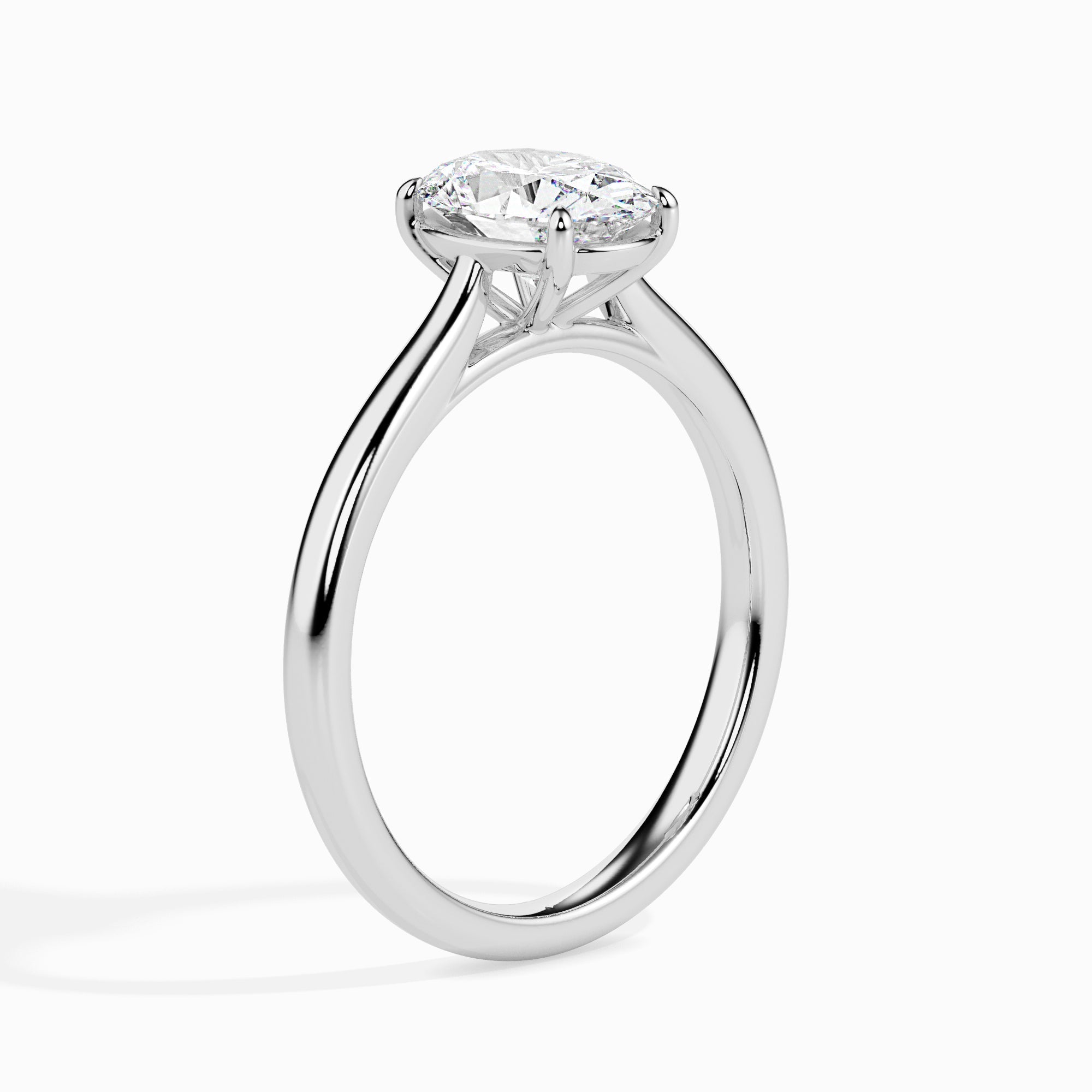 1CT Oval Solitaire CVD F/VS Diamond Engagement Ring 3