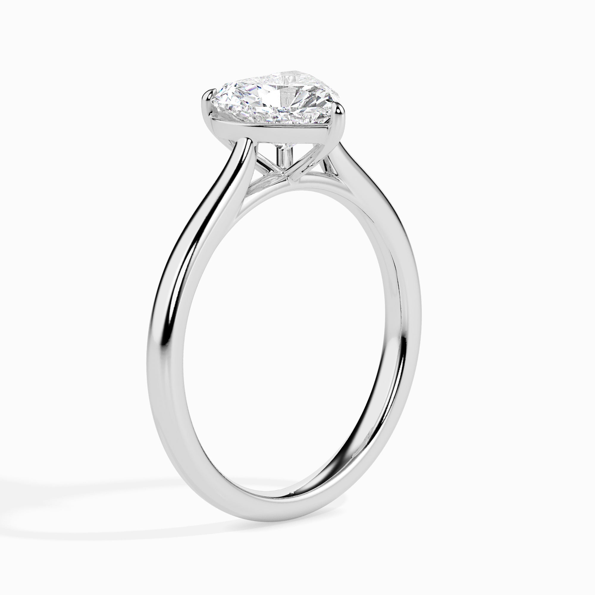 1 CT Heart Solitaire CVD F/VS Diamond Engagement Ring 2