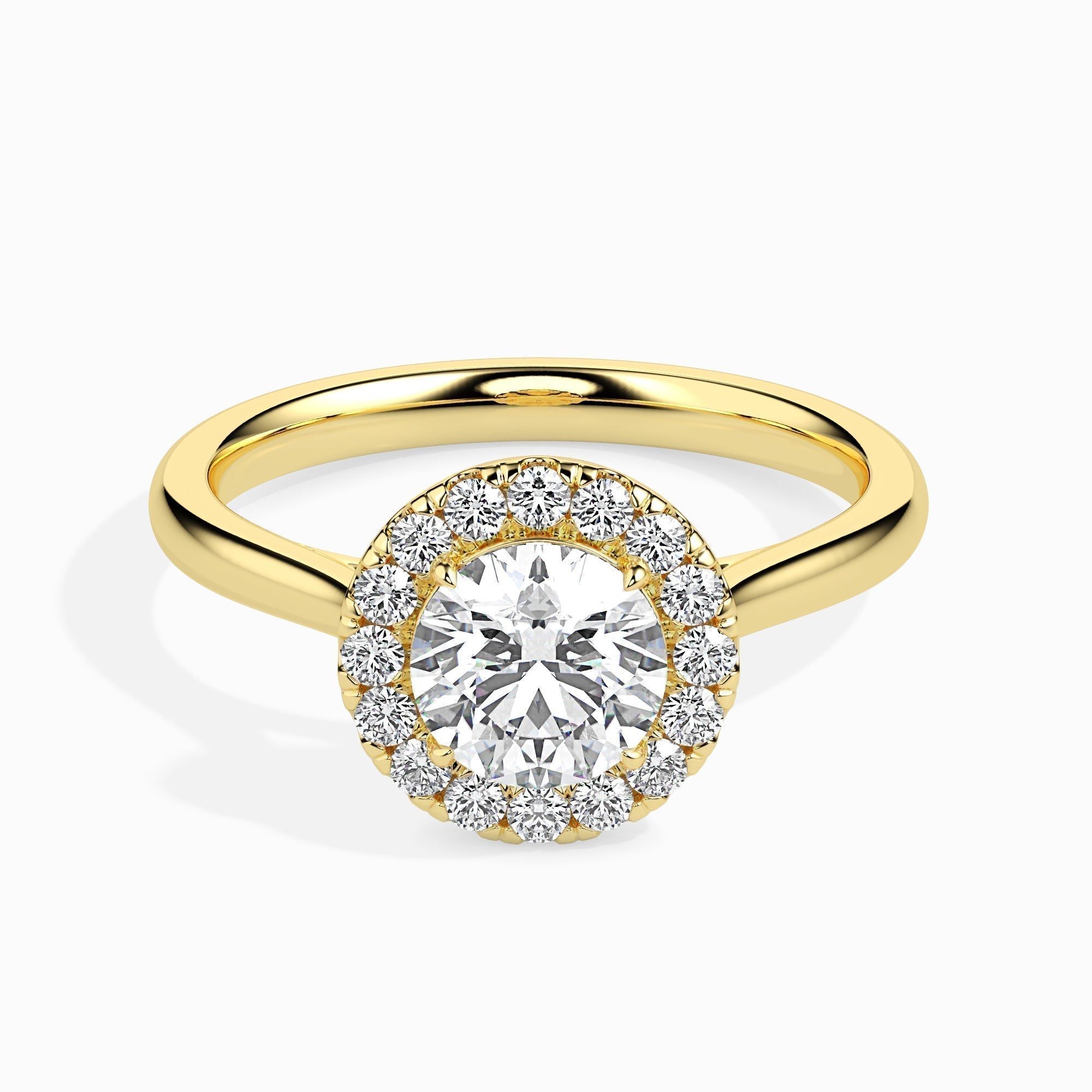 1 CT Round Halo CVD F/VS Diamond Engagement Ring 4