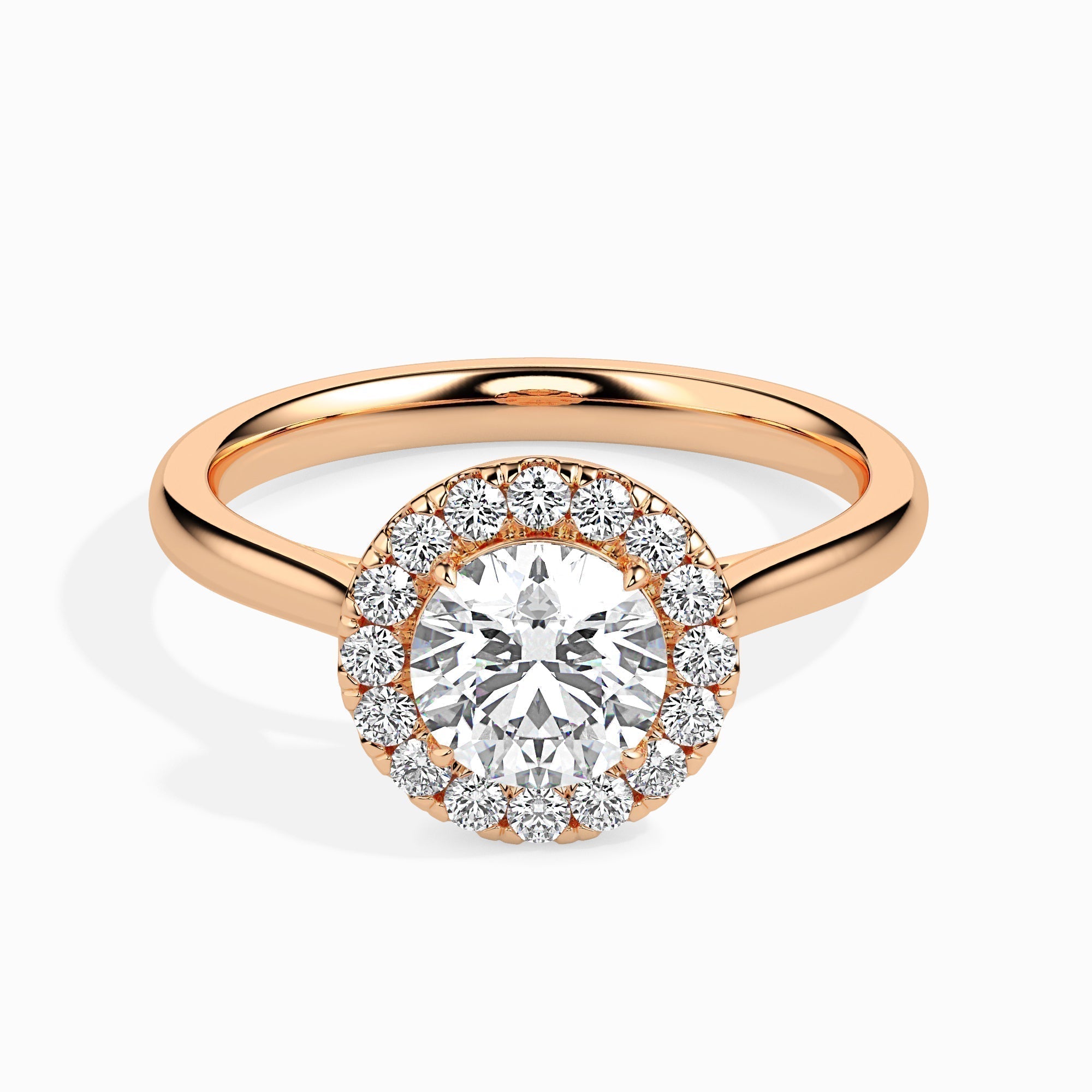 1 CT Round Halo CVD F/VS Diamond Engagement Ring 8