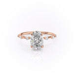 2.72 CT Oval Cut Solitaire Dainty Pave Moissanite Engagement Ring 12