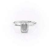 2.10 CT Emerald Cut Solitaire Hidden Halo Setting Moissanite Engagement Ring 10