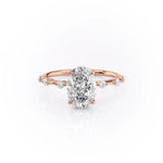 2.10 CT Oval Cut Solitaire Dainty Pave Moissanite Engagement Ring 12