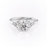 1.90 CT Round Cut Cluster Moissanite Engagement Ring 9