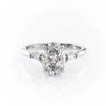 2.72 CT Oval Cut Three Stone Moissanite Engagement Ring 10