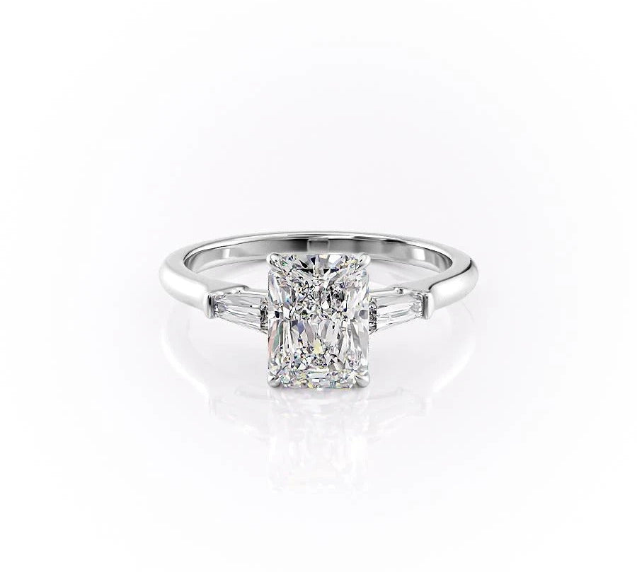 2.0 CT Radiant Cut Three Stone Moissanite Engagement Ring 10