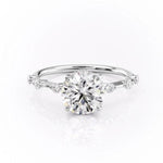 1.60 CT Round Cut Solitaire Dainty Pave Moissanite Engagement Ring 10