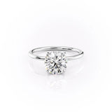 1.60 CT Round Cut Solitaire Hidden Halo Moissanite Engagement Ring 10