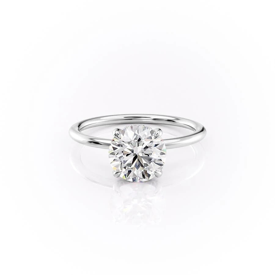 1.60 CT Round Cut Solitaire Hidden Halo Moissanite Engagement Ring 10