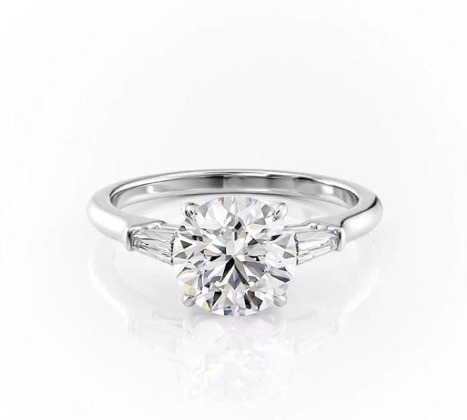 1.60 CT Round Cut Three Stone Moissanite Engagement Ring 10