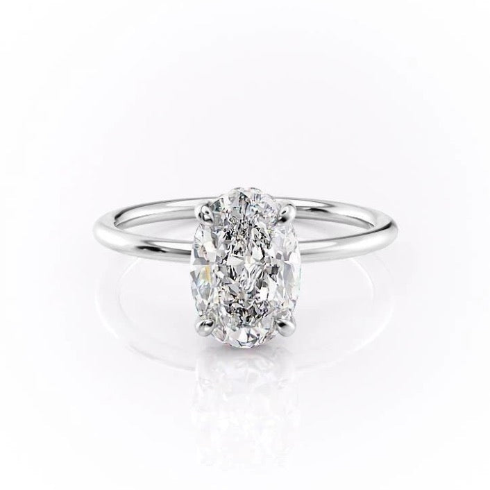 2.10 CT Oval Cut Solitaire Moissanite Engagement Ring 10