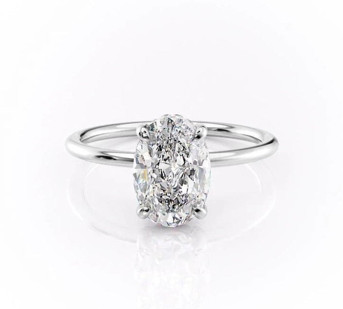 2.72 CT Oval Cut Solitaire Style Moissanite Engagement Ring 10