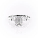 2.10 CT Emerald Cut Three Stone Moissanite Engagement Ring 10