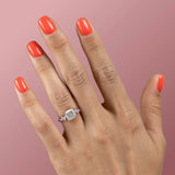 2.54 CT Cushion Cut Cluster Moissanite Engagement Ring 5