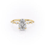 2.72 CT Oval Cut Solitaire Dainty Pave Moissanite Engagement Ring 11